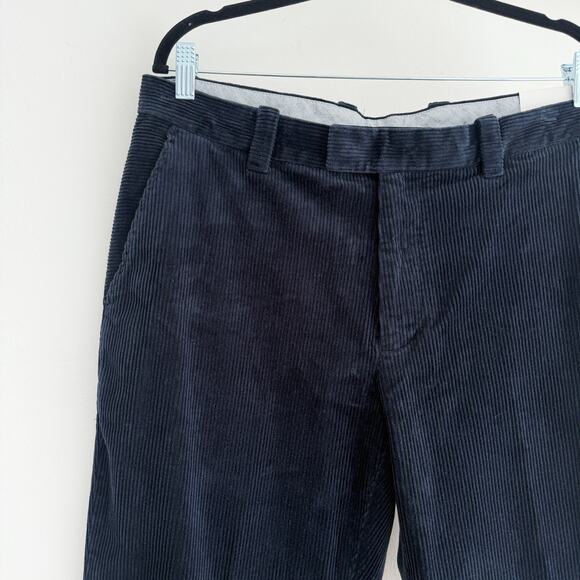 Brooks Brothers Corduroy Pants Mens 34x30 Navy Blue Milano Fit Wide Wale Cotton - Picture 3 of 11